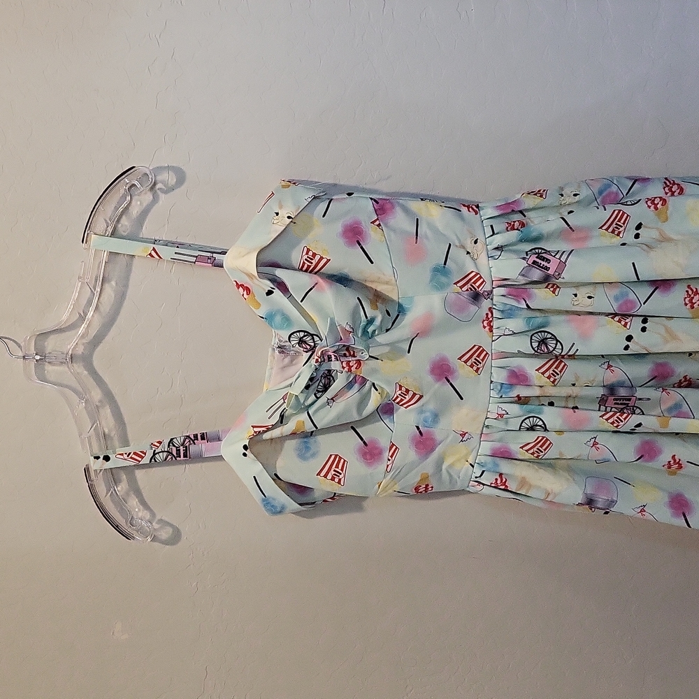 Unique Vinatge Popcorn Cotton Candy Luma Retro Style Dress Fit And Flare Size M - Picture 9 of 15